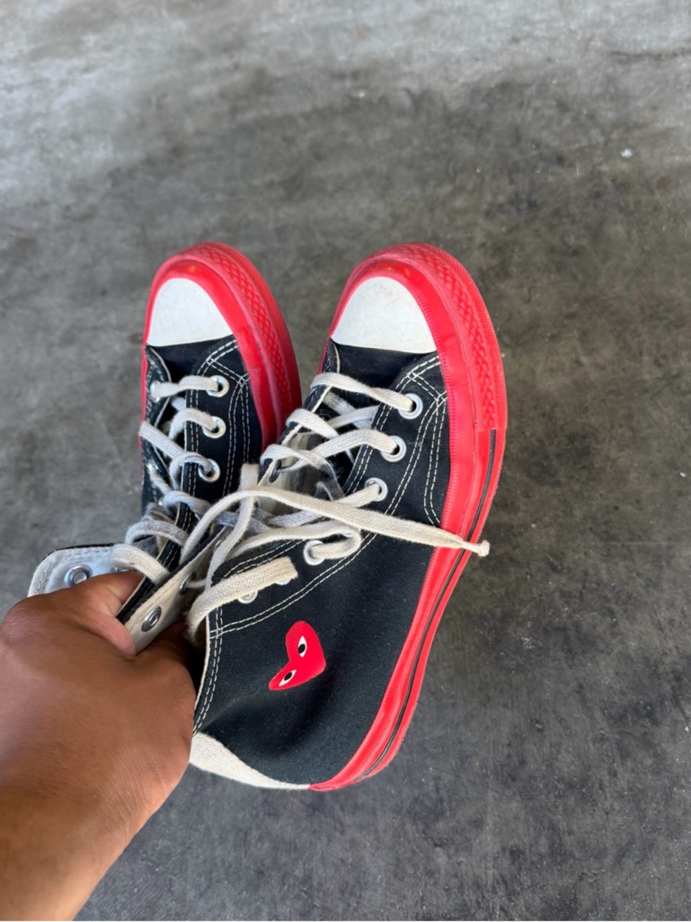 Converse x COMME des GARCONS PLAY Chuck 70 High Black Red Sole Men’s Size 4 US - Picture 4 of 6